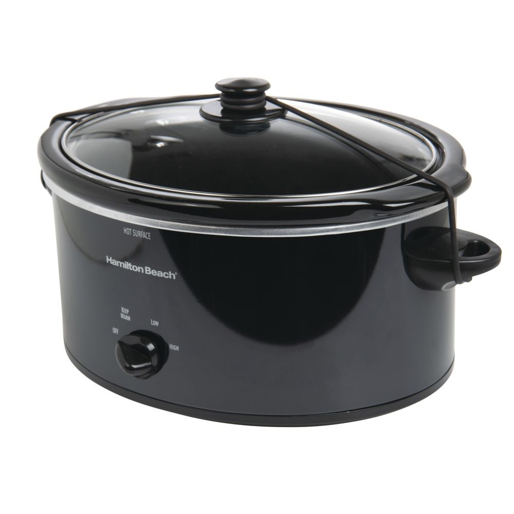 Hamilton Beach Portable 5-Quart Slow Cooker With Lid Latch Strap for Easy