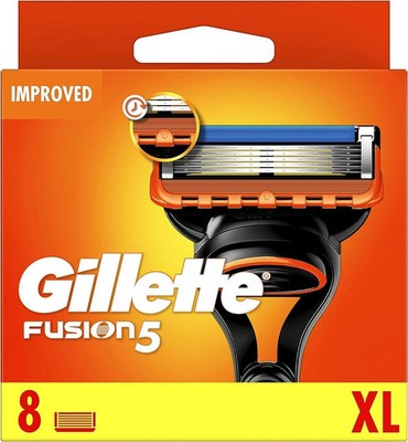 GILLETTE FUSION5 RASIERKLINGEN (8 PATRONEN PACKUNG) BRANDNEU VERSIEGELT 100 % ORIGINAL