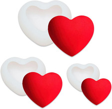 3D Heart-Shaped Candle Molds Silicone Making Chocolate Cake Resin Pillar Aromath