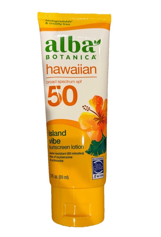 Alba Botanica Facial Sunscreen Lotion, SPF 50, Fragrance Free, 3 Oz