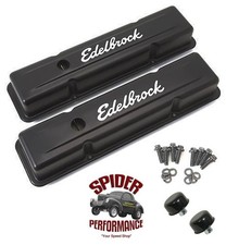 1960-1979 Corvette Small Block Valve Covers Low Profile Edelbrock Black