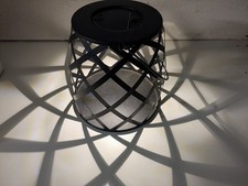 LED Solar Laterne Metall zum Hängen o.Stellen H:20cm Lichtsensor Terasse Garten