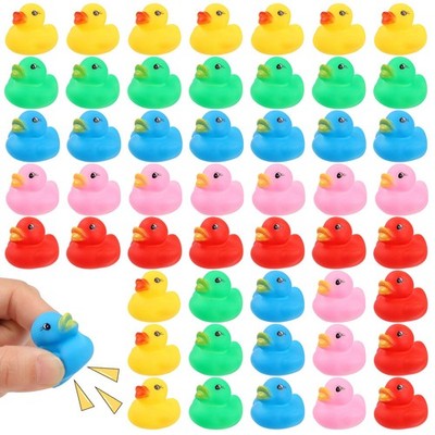 50 Pcs Rubber Ducks Bath Toy, Multicolor Mini Rubber Duck Bulk Float Duck Baby B