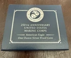 250th Anniversary US Marine Corps American Eagle One Ounce Silver Coin