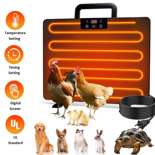 View of Chicken Coop Heater 200W Safe Radiant Space Heat Energy Chick Pet Cat ...