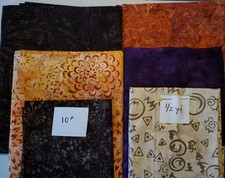 Lotto misto tessuto cotone batik 6 diversi senza marchio oltre 4 metri