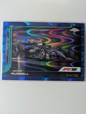 2025 Topps Chrome Formula 1 F1 #79 George Russell Blue Raywave Refractor #/150