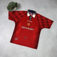 Manchester United FC Home Shirt 1996 1997 Vintage Umbro Red Size L Men