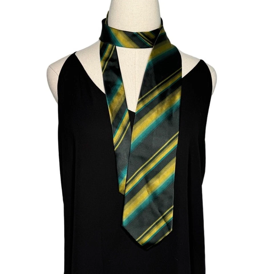 Vintage Calvin Klein Collection 100% silk retro striped neck tie 4” w - Image 2 of 4