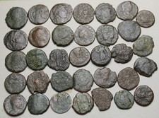 Lot, 34 Genuine ancient Roman coins Constantius Theodosius Valentinian ArcadiusL