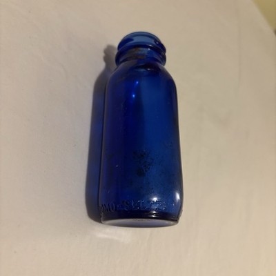 Antique 1915 Cobalt Blue Bromo-Seltzer Bottle Maryland Glass Tooled Top Medicine