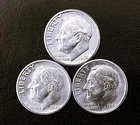 1949  P-D-S 10c SILVER Roosevelt Dimes,  CH BH, Year Set.     (R246)