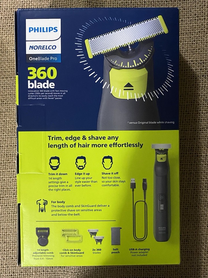 Philips Norelco OneBlade Pro 360 Face + Body Electric Shaver - QP6542 ...