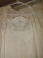 Vintage Van Raalte Nightgown Women M ivory Nylon Babydoll 60s Fairy Feminine