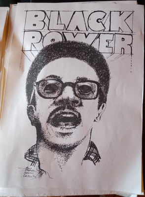 1968 Bruno Caruso Original Lithographie ''American'' BLACK POWER 