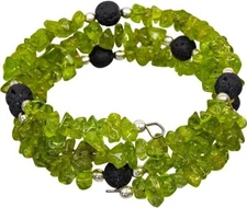 Wrap Around Chips Bracelet with Lava Beads