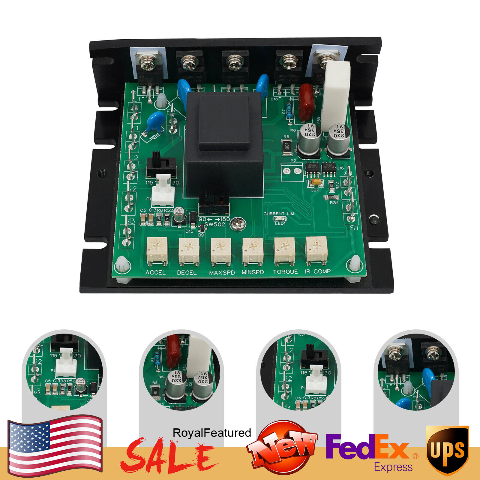 DC Motor Variable Speed Control Module, Speed Controller for Minarik MM23001C