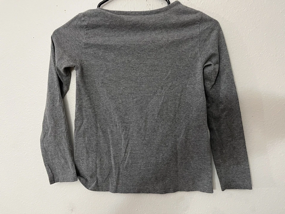 DKNY Gray Long Sleeves Shirt Size Medium Gray Bedazzled Logo - Image 3 of 4
