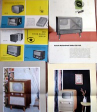 Produktblatt Fernsehgerät RAFENA+Stern Radio +Staßfurt DDR 4 Stück Werbeblatt 