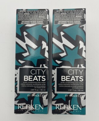 2 Redken City Beats Times Square Teal Vibrant Color Cream Dye