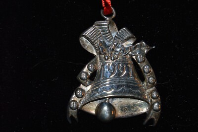 Vintage Hand & Hammer Sterling 'Silver Bells 1991' Ornament ( Item Vintage Hand & Hammer Sterling 'Silver Bells 1991' Ornament ( Item