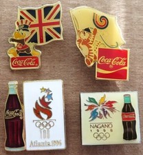 4 Vintage - Coca Cola Pinbacks - 'Olympic Games' USA - 84/96/98