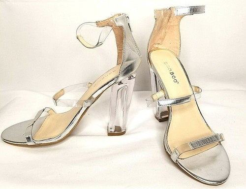 Bamboo Womens Shoes Clear Block Heel 