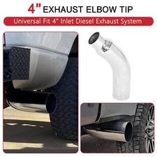 4 Inlet 6 Outlet Diesel Chrome Exhaust Chrome Turndown Elbow Tip 23 Long 4 Inlet 6 Outlet Diesel Chrome Exhaust Chrome Turndown Elbow Tip 23 Long