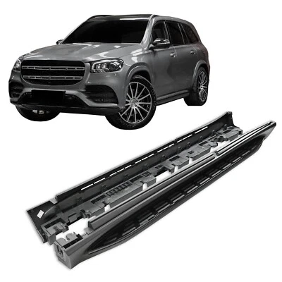 Marche-Pieds Latéraux Aluminium Pour Mercedes GLS X167 depuis 2020 Noir 2 Pcs - Photo 1/4