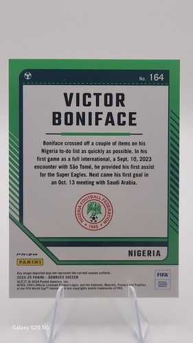 2024-25 Donruss #164 Victor Boniface Optic Velocity - Picture 2 of 2