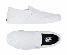 VANS SHOES CLASSIC SLIP ON WHITE PERFORATED LEATHER CSO AUST SELLER