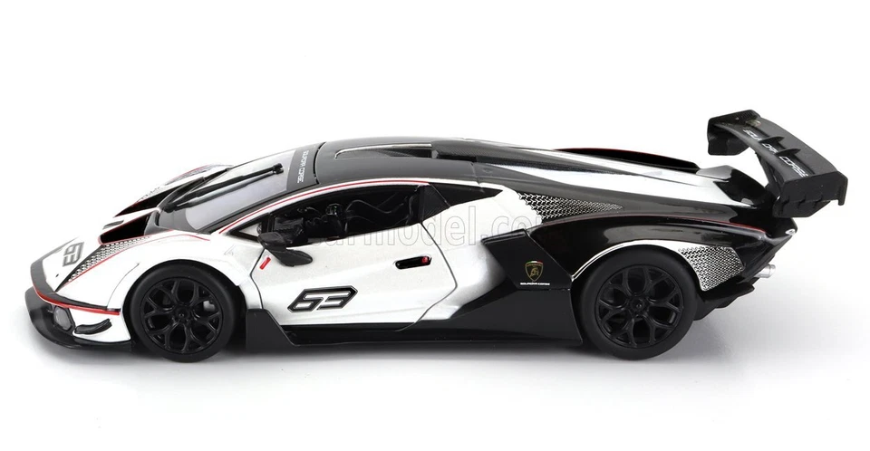 MODELLINO AUTO STATICO DIECAST LAMBORGHINI ESSENZA SCV12 #12 2021 BIANCO 1/24 - Immagine 3 di 4