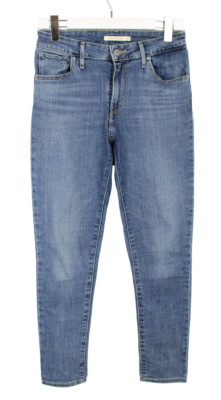 Levi's 721 High Rise Skinny Jeans Damen W28/L28 Zip Fly Verblichen Whiskers
