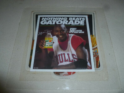 VINTAGE MICHAEL AIR JORDAN WINDOW CLING LOT NOTHING BEATS GATORADE