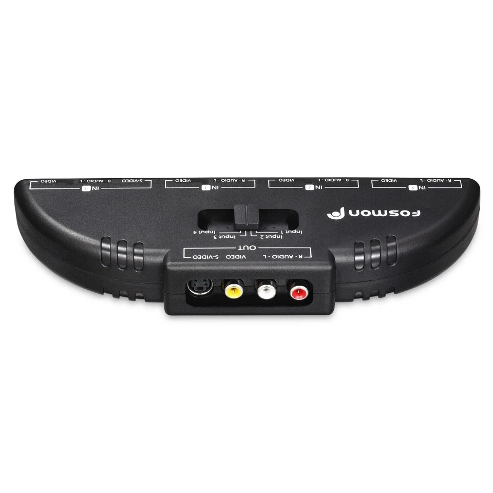 Fosmon 4 Port AV Composite RCA Selector Box Switch Splitter w/ Cable Cord Plug - Image 3 of 4