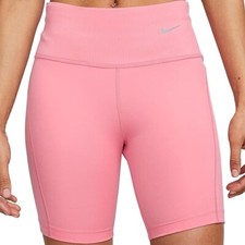 Nike Women Biker Shorts Running Tight Fit Mid Rise Ribbed Panel Spandex XS