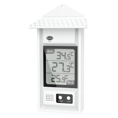 MAX MIN THERMOMETER - GARTENGEWÄCHSHAUS INNEN AUSSEN BÜROWAND - 12/428/3