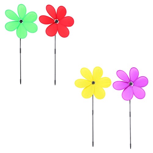 4pcs flower wind Wind Pinwheels Windmill Lawn Yard Decor Kids - Picture 12 of 12