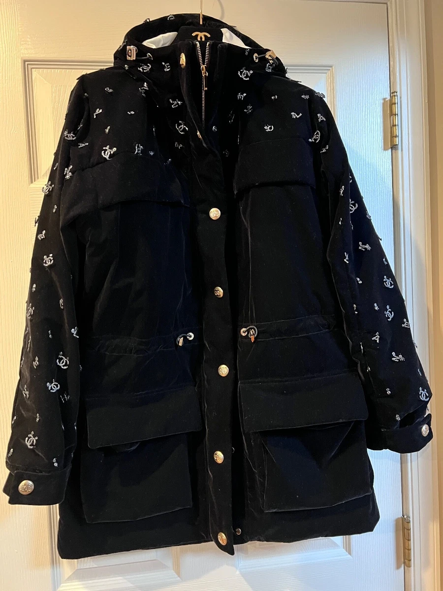 Chanel Black Medium Doudoune Nylon Tweed Coco Neige Cocoon Puffer