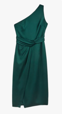 TED BAKER ZAARAA ONE SHOULDER DARK GREEN DRESS size 2/UK10 | eBay UK