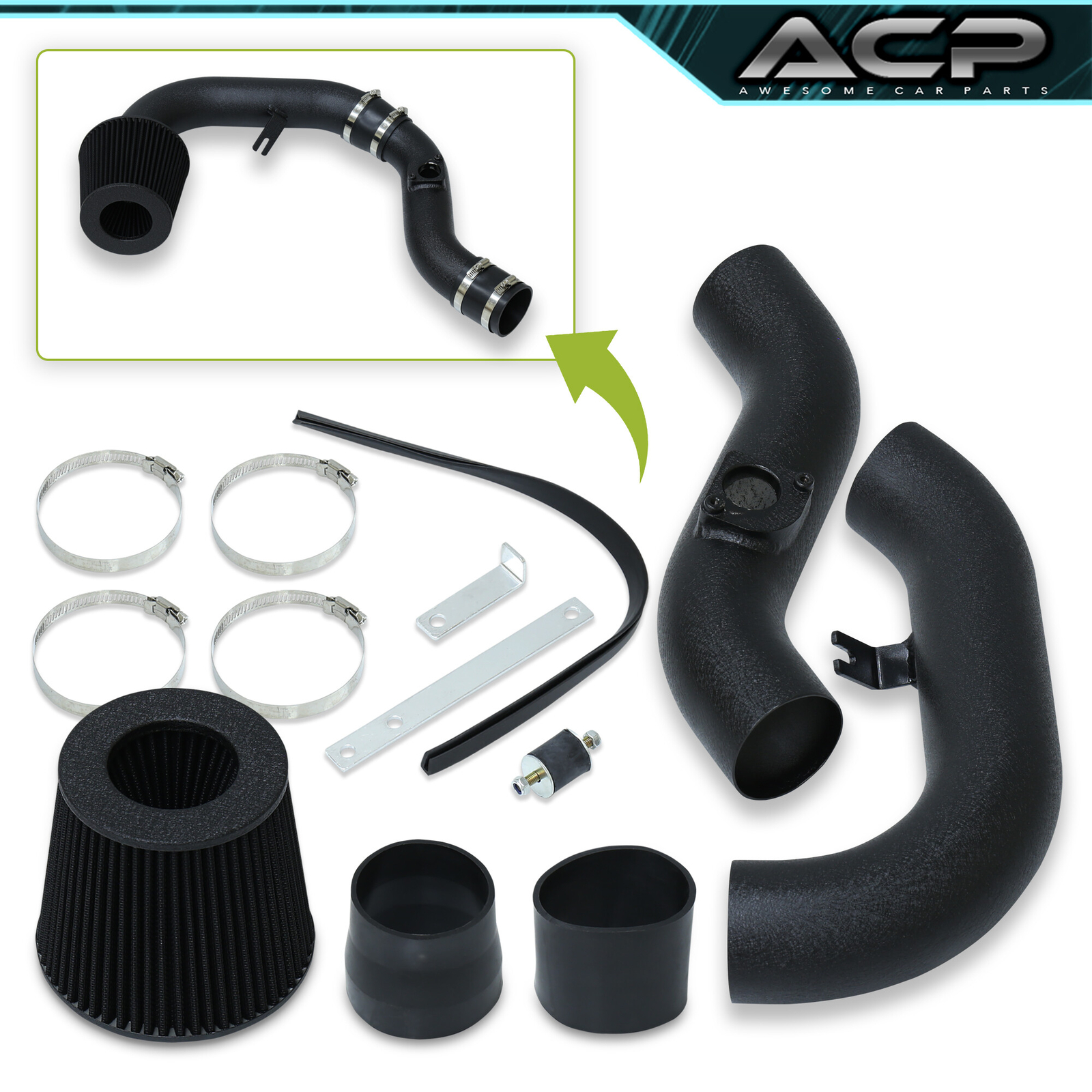 For 02-07 Impreza WRX STi JDM Cold Air Short Ram Intake CAI SRI Black Piping Kit