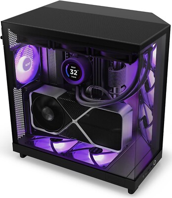 NZXT H6 FLOW RGB Compact Dual-Chamber Mid-Tower Airflow Case Black