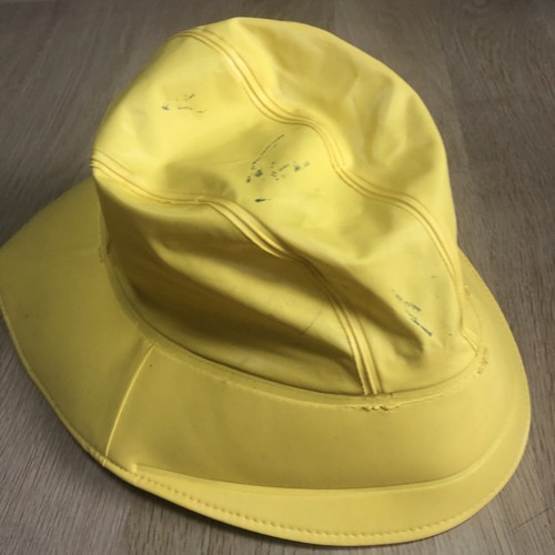 Mens Grundens Nylon and PVC Foul Weather Rain Hat Yellow Size Medium Portugal K1 - Picture 3 of 10