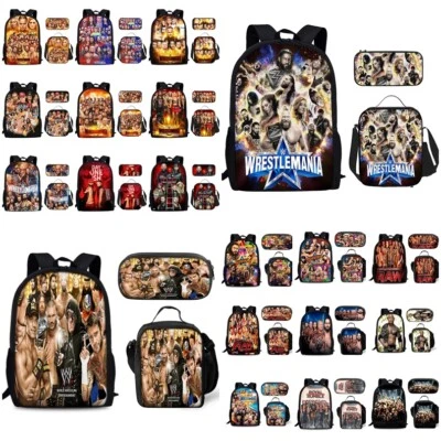 WWE Wrestling Legends School Backpack Insulated Lunch Bag Rucksack Pencil Case