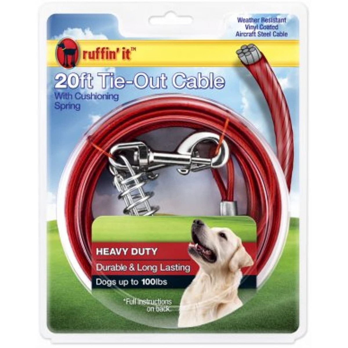 Pet Supplies Cable Dog Leads Boss Pet Dog Tie-Out Cable For Medium