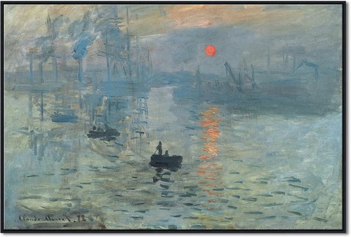 Extra Large Black Framed Claude Monet Sunrise Art Canvas for Elegant Home Décor - Picture 9 of 9