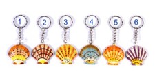 Hand Painted Sea Shell Key Chain Keyring