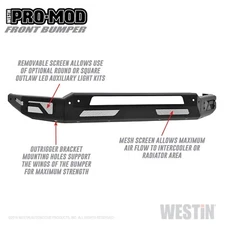 Westin 58-41195 Pro-Mod Front Bumper Fits 10-18 2500 3500 Ram 2500 Ram 3500