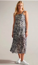 Ted Baker Adlinah Square Neck Printed Summer Midi Dress Ted 2 US Size 6