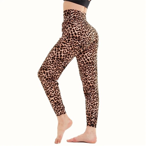 High Waist Leopard Printed Leggings, Soft and Comfy Plus Size Yoga Pants - Picture 4 of 7